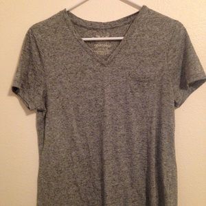 Gray V-Neck with Pocket Detail